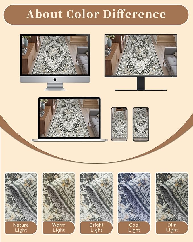 Madane 4x8 Wide Hallway Runner Rug Washable - Image 9