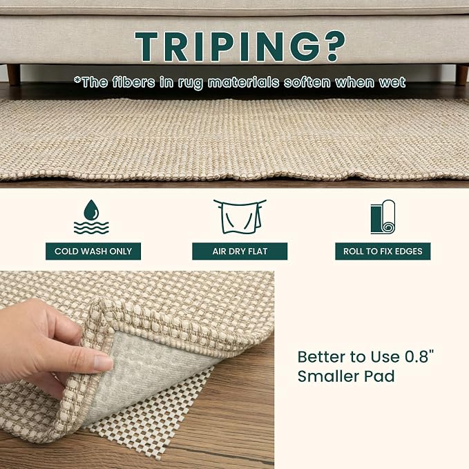 KOZYFLY Washable Area Rug 4x6 ft Non Slip Rubber Backed Living Room Rugs - Image 8