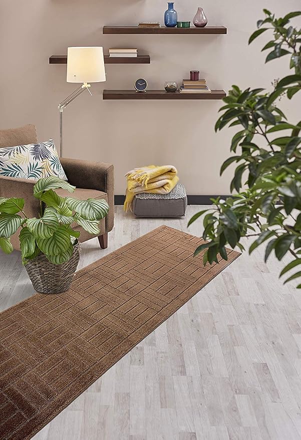 10 ft Long Brown Hallway Kitchen Runner Rug Non-Slip Washable, Custom Size - Image 5
