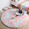 Amdrebio Rainbow Unicorn Large Round Rug 6Ft by Amdrebio