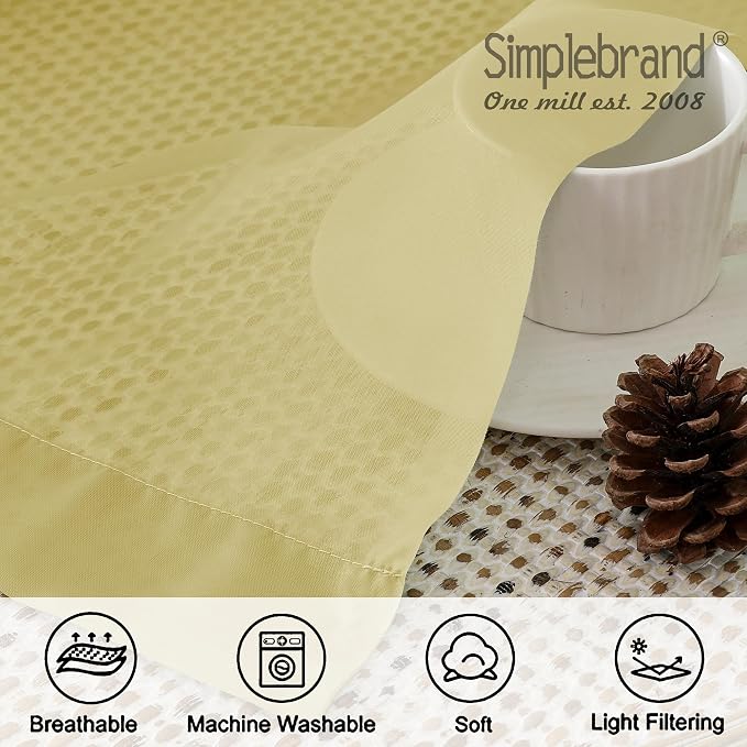 Simplebrand Yellow Sheer Curtains 96 Inches Long, Light Filtering Rod Pocket - Image 7