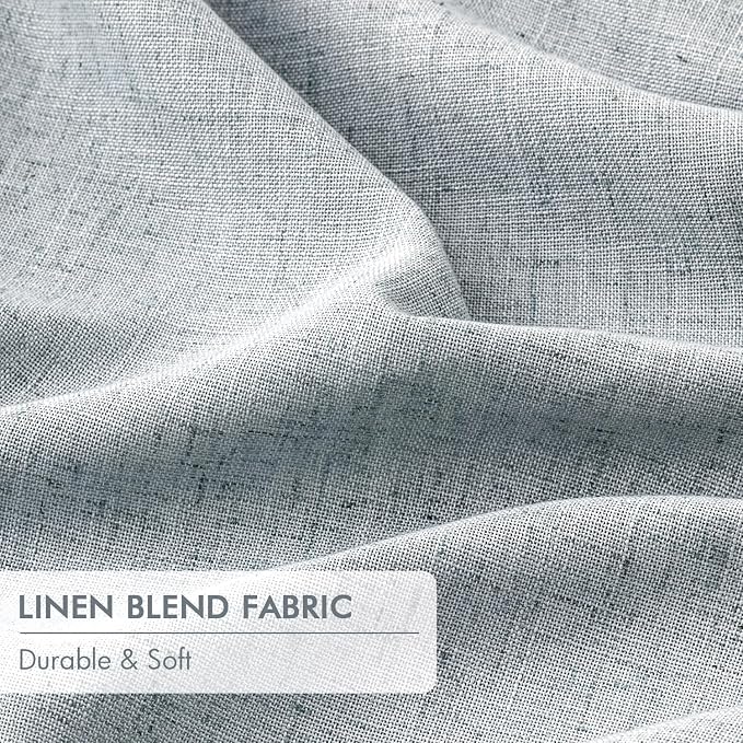 MIULEE Grayish Blue Pinch Pleated 100% Blackout Linen Curtains 40x90 Inches | - Image 6