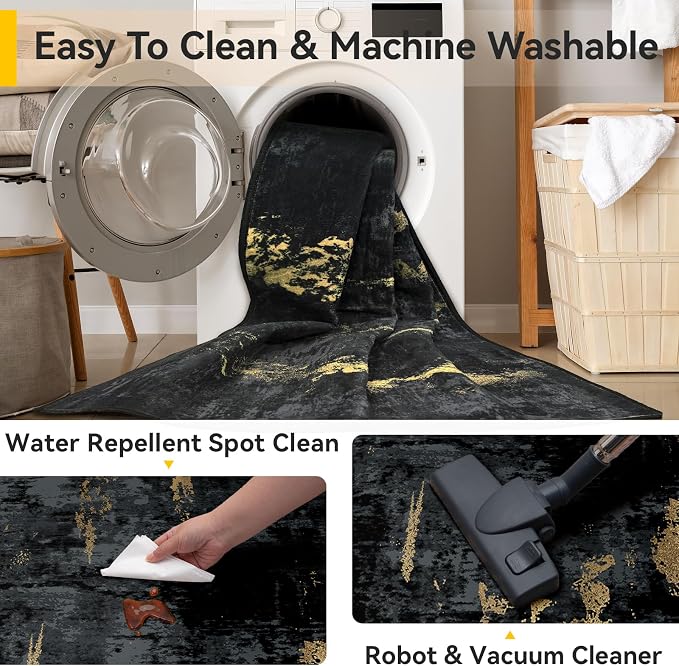 RELEANY Washable Runner 2'6"x12' Abstract Area Rug - Image 5