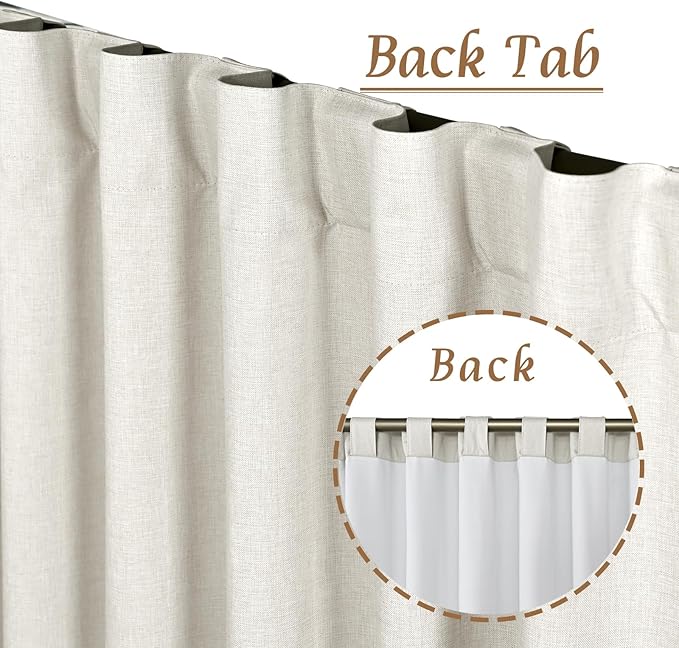 Ivory Full Blackout Linen Curtains - Image 2