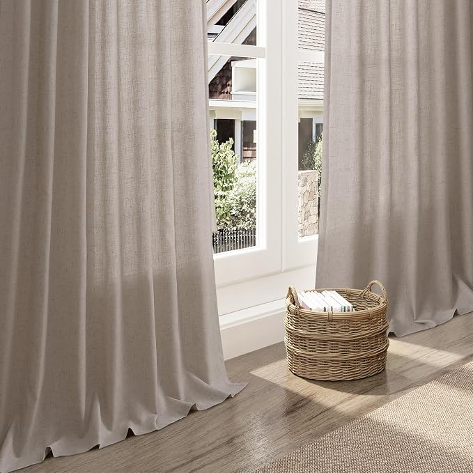 Stone Beige Linen Curtains 84 Inches Long - Image 5