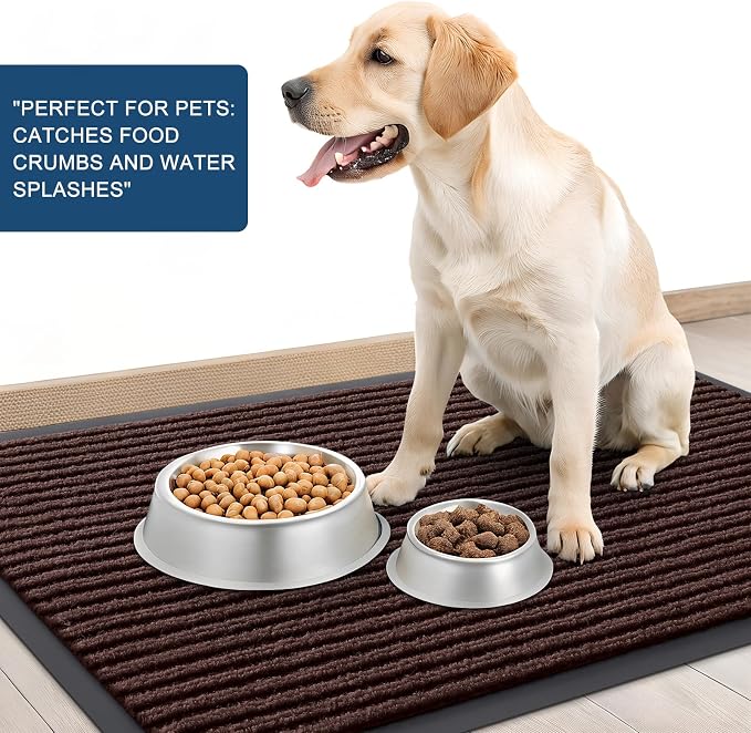 OLANLY 2-Pack Front Door Mats 35x23, Waterproof Heavy-Duty Doormats | Brown - Image 6