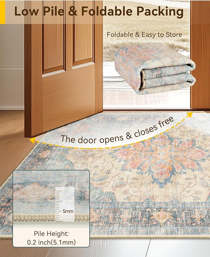 RELEANY Washable Area Rug, Large 10'x12', Water Repellent, Pet Friendly - Image 4