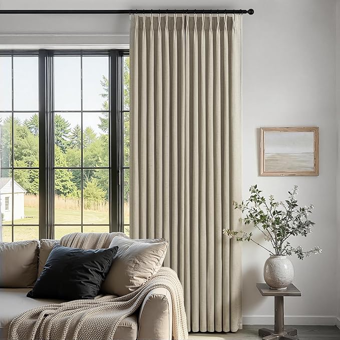 100 Inches Long Pinch Pleated Semi Sheer Curtains - Image 5