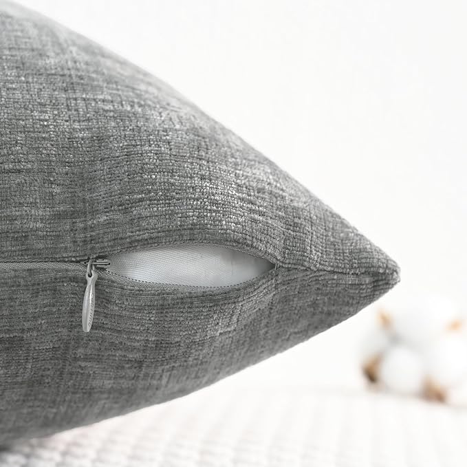 CaliTime Decorative Couch Throw Pillow Covers 20 X 20 Inches Medium Grey | Pack - Image 3