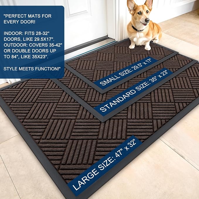 OLANLY Front Door Mat Outside Entrance 47x17, Waterproof Heavy-Duty Doormat | - Image 2