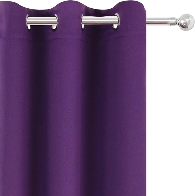 Purple Thermal Blackout Curtains/38 x 63 Inch/Set of 2 Panels Room Darkening - Image 7