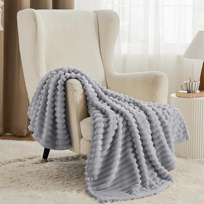 Bedsure Soft Twin XL Blanket for Bed Dorm Light Grey 66"x90" | Birthday Gifts - Image 2