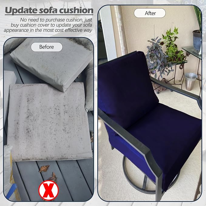 Sqodok Outdoor Cushion Covers 25x27 inch, Wicker Chair - Image 8