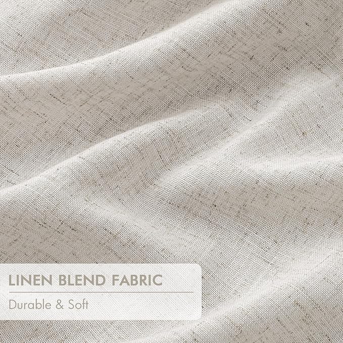 MIULEE Birch Pinch Pleated 100% Blackout Linen Curtains 40x63 Inches | Room - Image 6