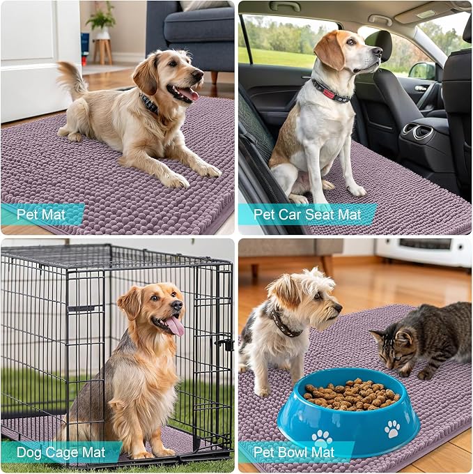 OLANLY Dog Door Mat for Muddy Paws 50x30, Super Absorbent Chenille Mud Mat | - Image 7