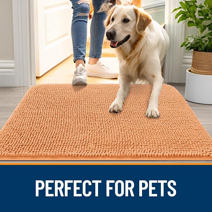 OLANLY Dog Door Mat for Muddy Paws 50x30, Super Absorbent Chenille Mud Mat | - Image 6