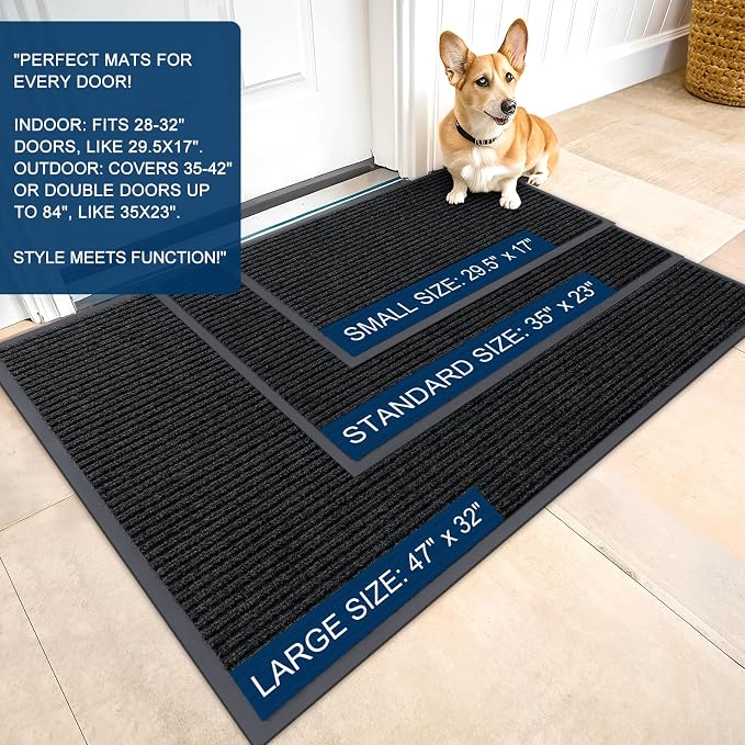 OLANLY Front Door Mat 47x34, Waterproof Heavy-Duty Indoor Outdoor Doormat | - Image 2