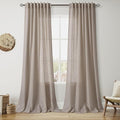 Ecru Linen Curtains 96 Inches Long by Nanspring