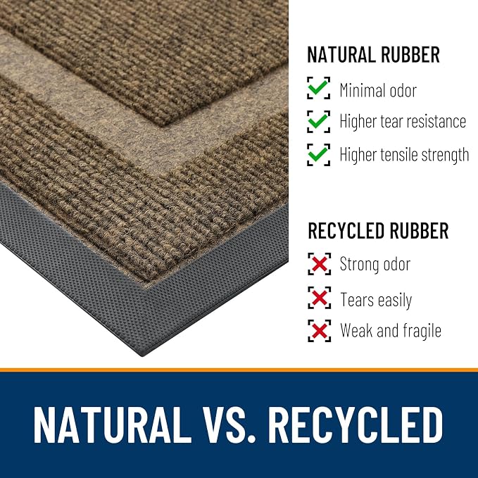 OLANLY Front Door Mat Outside 59x20, All-Season Heavy-Duty Rubber Doormat | - Image 4