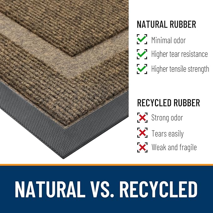 OLANLY Front Door Mat Outside 59x34, All-Season Heavy-Duty Rubber Doormat | - Image 4