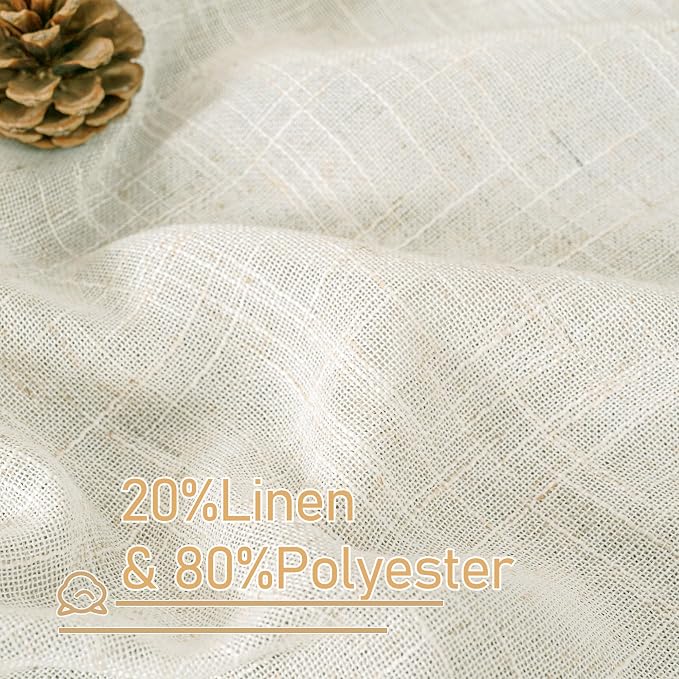 54 Inch Length Linen Curtains for Bedroom, Light Filtering Window Curtains - Image 3