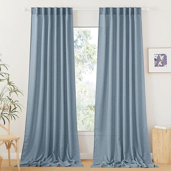 RYB HOME Sheer Curtains 108 inches, Extra Long Floor to Ceiling Curtains | by RYBHOME