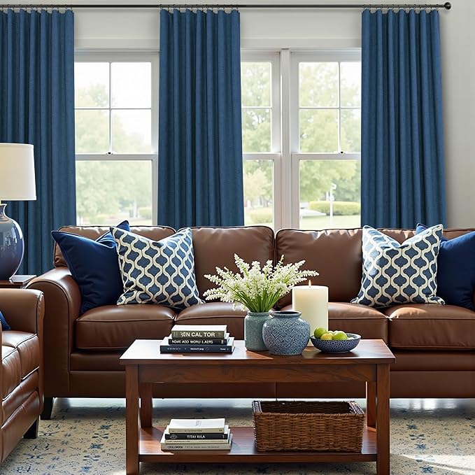 Pitalk Navy Blue Blackout Curtains - Image 2