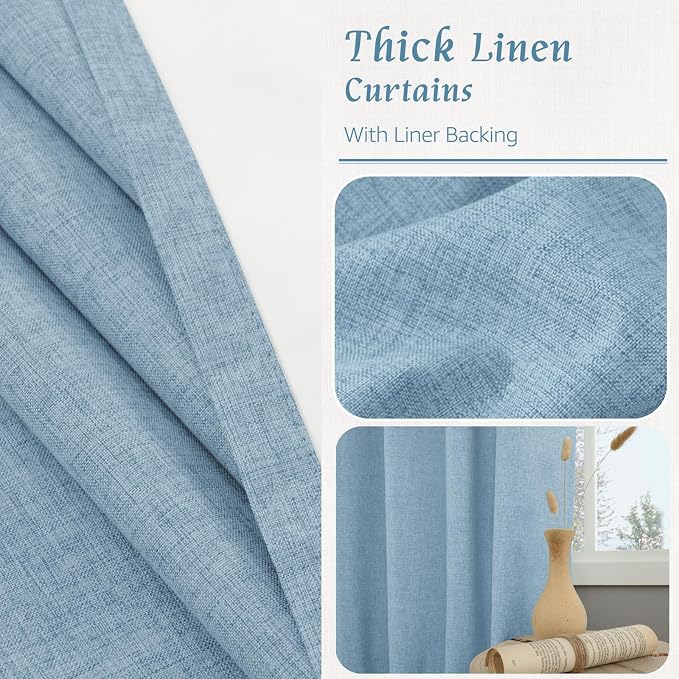 Linen Full Blackout Window Curtains - Image 8