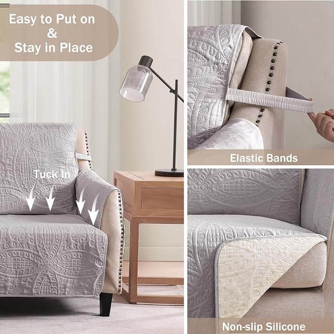 Quilted Grand Sofa Covers Washable, Couch Cover - Image 4