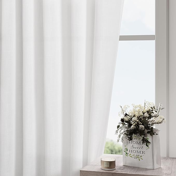 White Linen Curtains 84 inches Long - Image 6