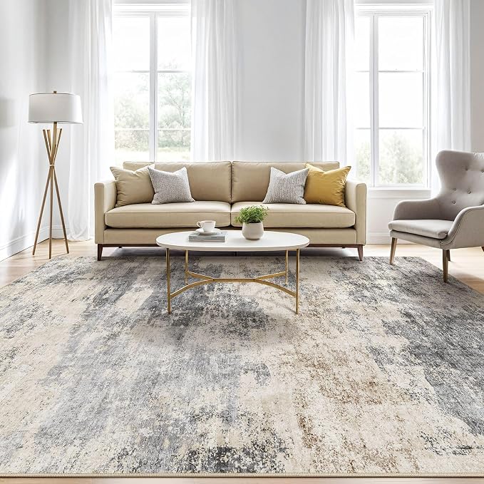 LOONGRUG Area Rug 5x7 Washable Neutral Modern Living Room Rugs Grey Brown | - Image 5