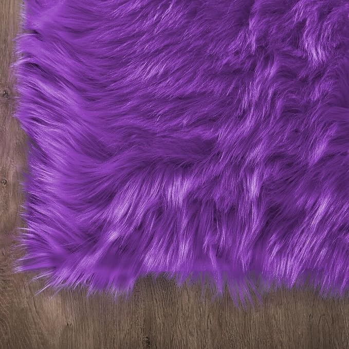 Latepis Washable Runners 2x6 Fluffy Shaggy Rug Purple Faux Sheepskin Fur Rug - Image 5