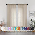 Sheer Curtains 72 Inches Long for Bedroom Living Room, Rod Pocket Fimly Solid by OWENIE