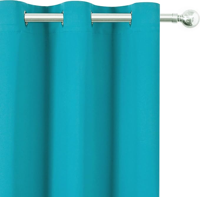 Teal Thermal Blackout Curtains/38 x 84 Inch/Set of 2 Panels Room Darkening - Image 7