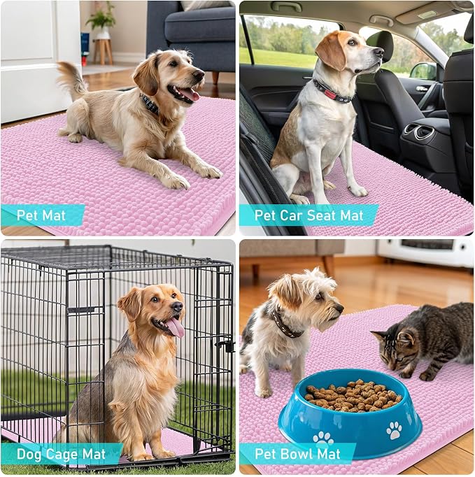 OLANLY Dog Door Mat for Muddy Paws 48x30, Super Absorbent Chenille Mud Mat | - Image 7