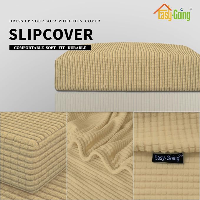 Easy-Going Stretch 1 Piece Loveseat Couch Cushion Cover - Image 4