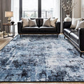 Rugflix 10x14 Area Rugs for Living Room, Washable Navy Blue Dark Large Rug | by RugflixAreaRugs