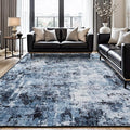 Rugflix 10x12 Area Rugs for Living Room, Washable Navy Blue Dark Large Rug | by RugflixAreaRugs