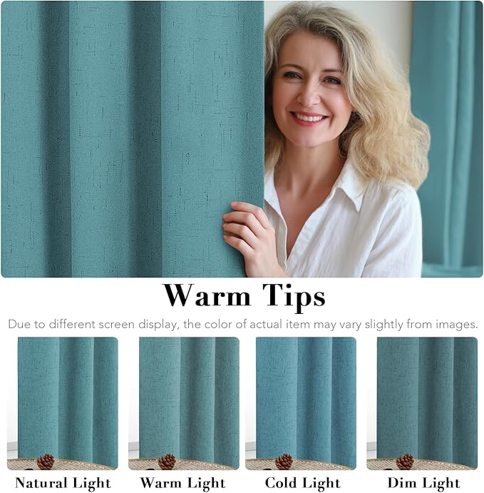 H.VERSAILTEX Linen Blackout Curtains 96 Inches Long 100% Absolutely Blackout - Image 5