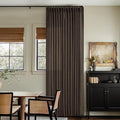 Dark Chocolate 90 Inch Pinch Pleated Semi Sheer Linen Curtains 2 Panels | by Twodrapes