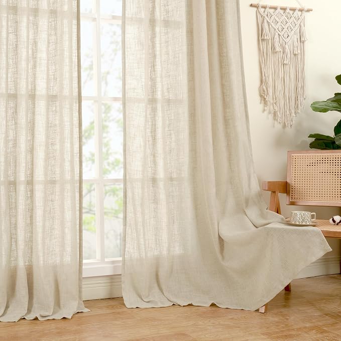 45 Inch Short Window Linen Curtains - Image 9