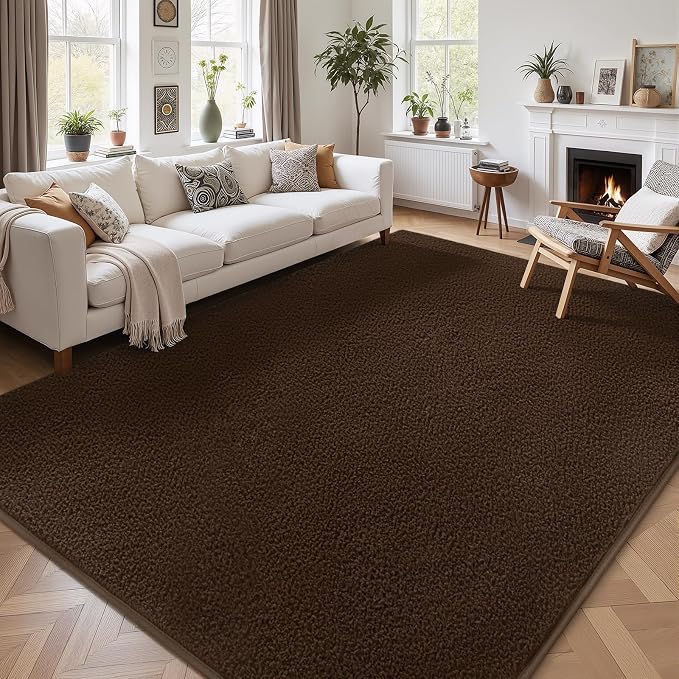 5x7 Area Rugs for Living Room Non Slip Dorm Bedroom Rug, Coffee | Modern Area by AROGANAREARUG