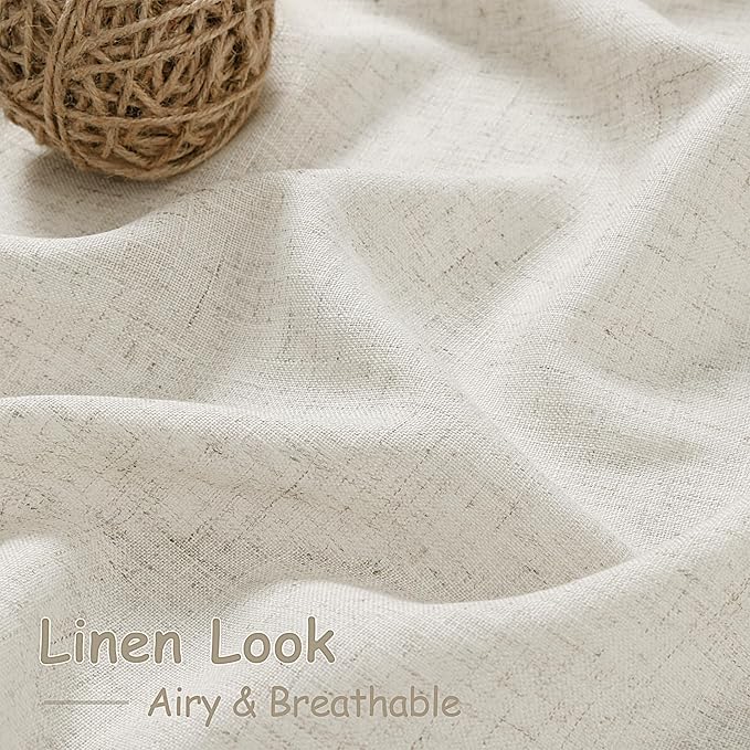 Mousse White Linen Curtains for Living Room 108 Inches Long Simple Modern Light - Image 4