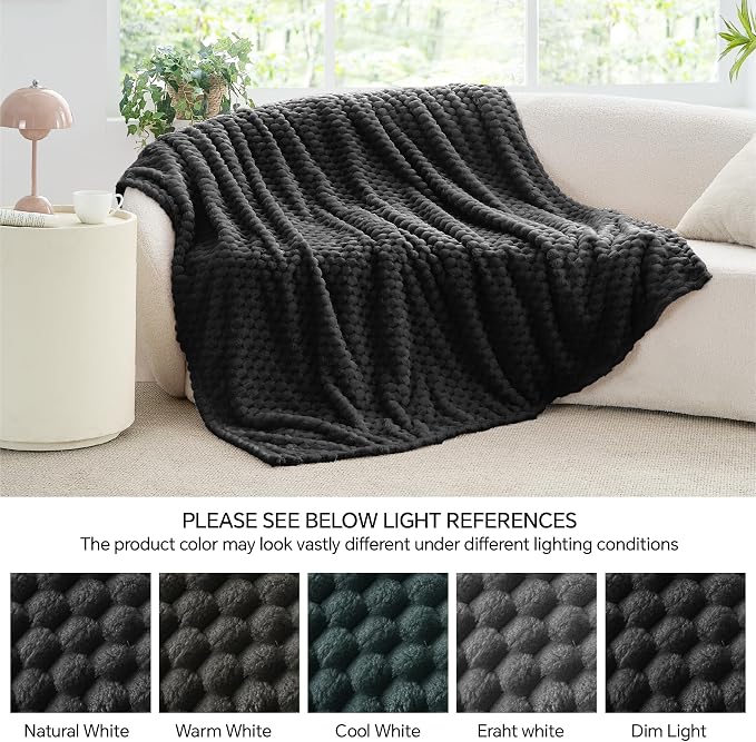 BEDELITE Black Queen Blanket for Bed, Soft Cozy Gifts for Women, 90 * 90 | 3D - Image 7