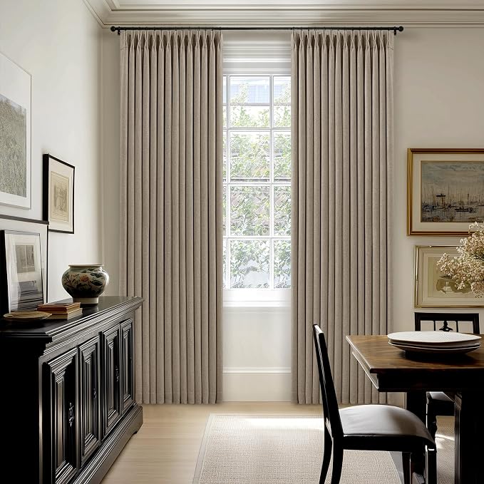 Deep Flax Linen Pinch Pleated Blackout Curtains 84 Inches Long | 100% Black Out - Image 8