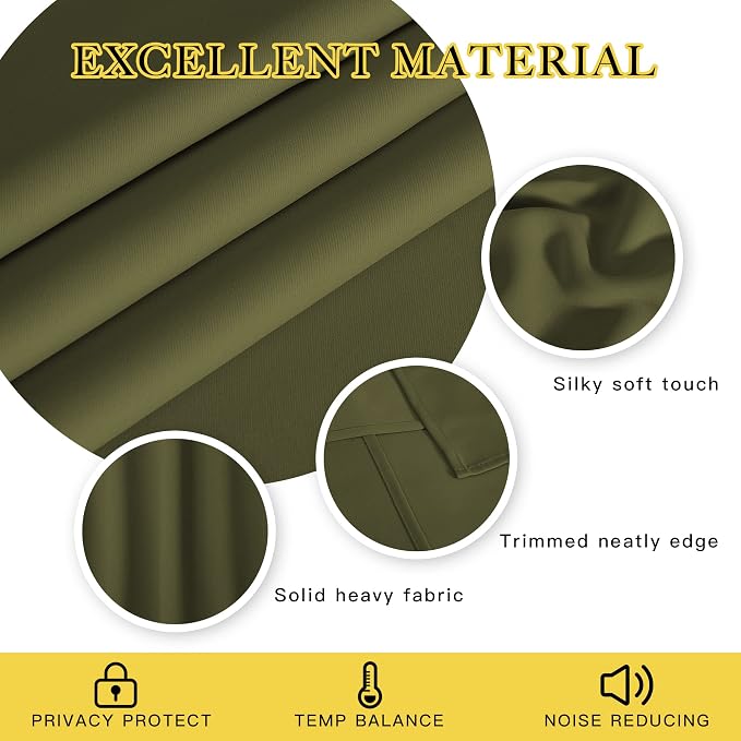 NICETOWN 66 Inch Long Blackout Curtains - Image 2
