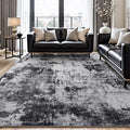Rugflix 6x9 Area Rugs for Living Room, Washable Black Grey Dark Large Rug | by RugflixAreaRugs