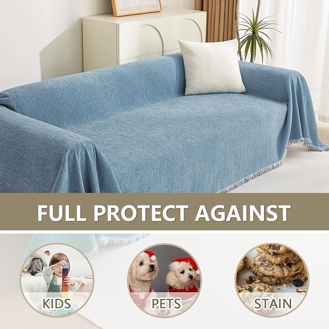 MYSKY HOME Chenille Couch Cover, Sofa Slipcover - Image 4