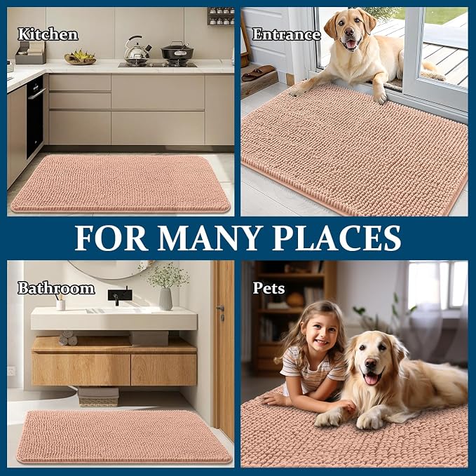 OLANLY Dog Door Mat for Muddy Paws 30x17, Super Absorbent Chenille Mud Mat | - Image 8