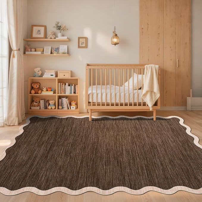 GarveeHome Scalloped Area Rug 4x6 Washable Rug Non Slip | Modern Traditional - Image 2